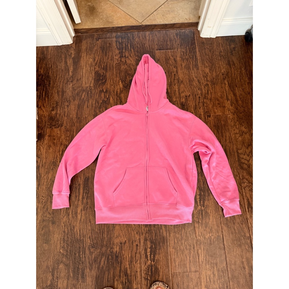 Refuge Athletics Womens Pink Full Zip Fleece Hoodie Sweatshirt Size Small